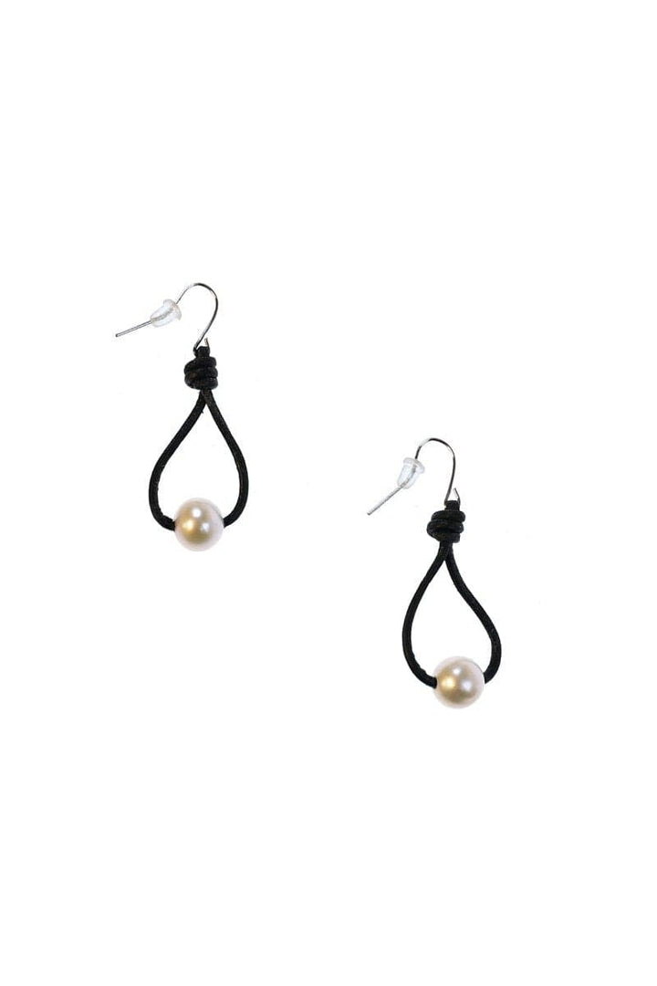 Handmade White Pearl Loop Earrings