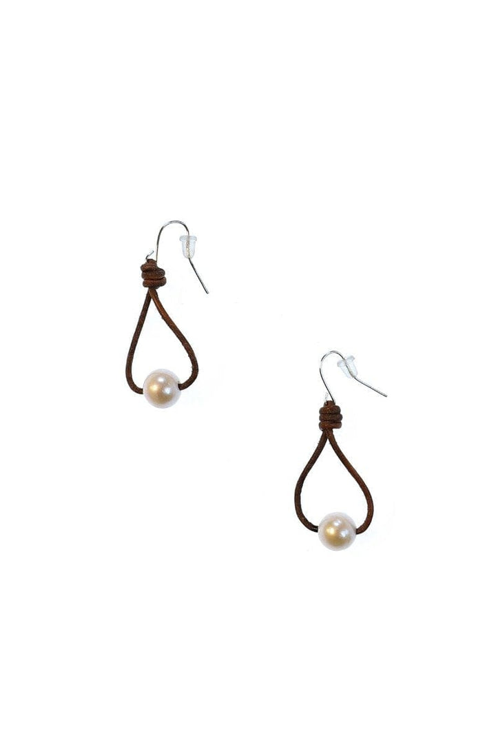 Handmade White Pearl Loop Earrings