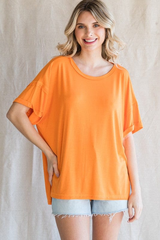 Jodifl Solid Top with U Neck and Short Sleeves