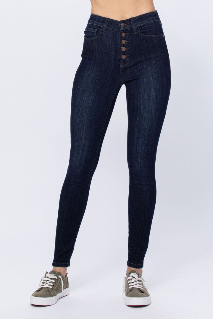 Judy Blue High Waist Hand Sanded Resin Skinny Jeans