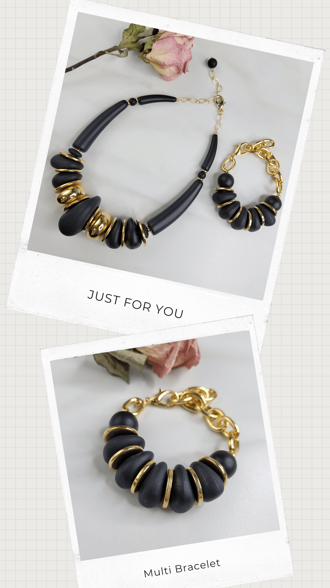 Keilani Vintage Lava Bead Handmade Necklace