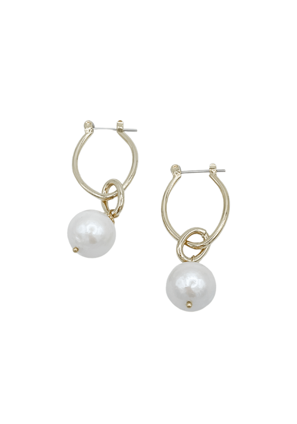 Latch Back Earrings with Baroque Pearl