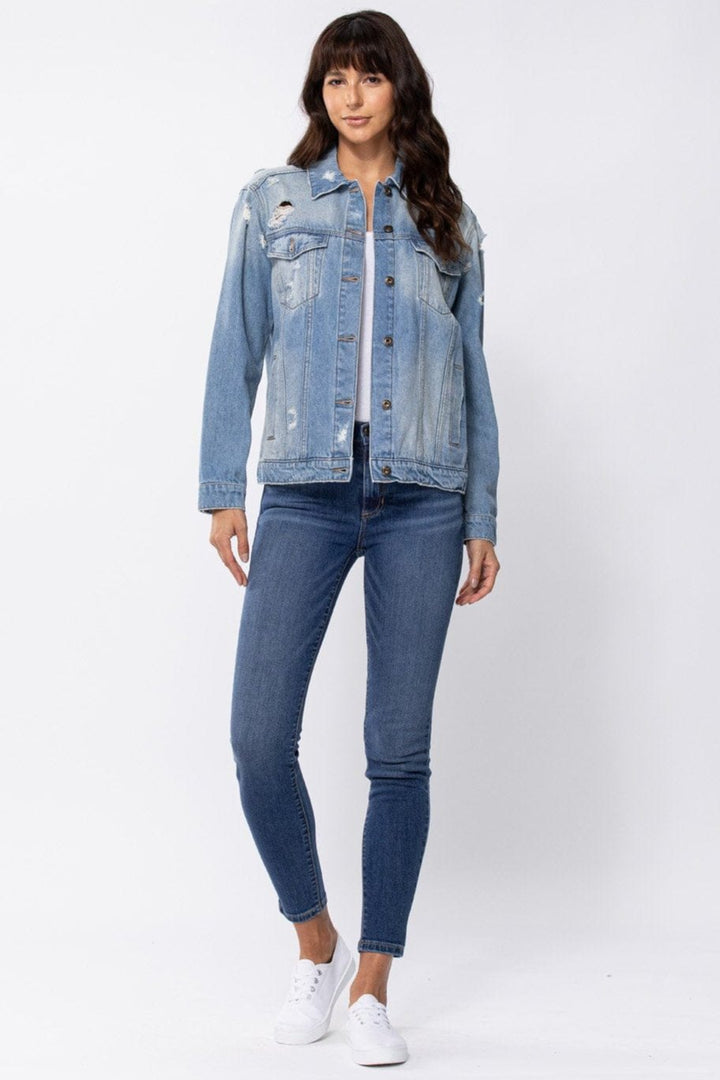 Light Denim Distressed Jacket