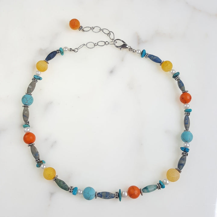 Living in Color Necklace with Genuine Stones