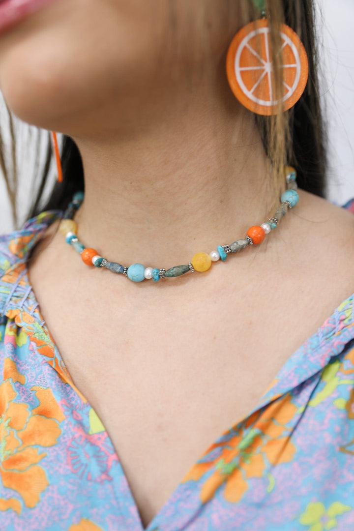 Living in Color Necklace with Genuine Stones