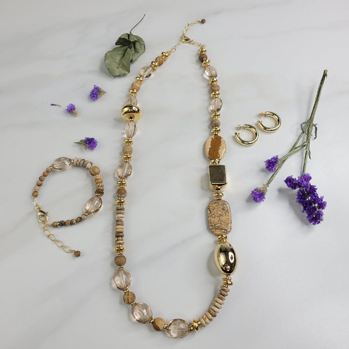 Manara Bracelet with Vintage Elements and Picture Jasper Stones