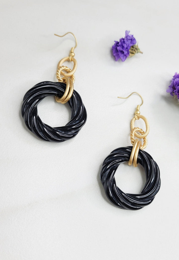 Handmade Dangle Earrings with gold plated cable chain and Vintage Elements