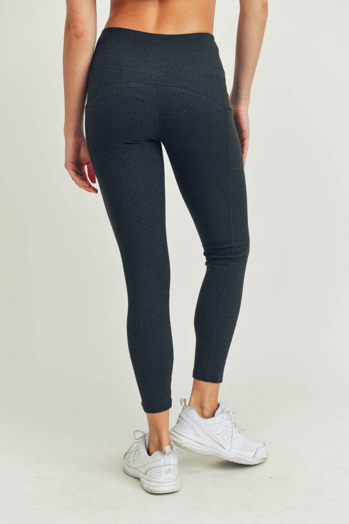 Micro-Ribbed Swoop Back High-Waisted Pocket Leggings