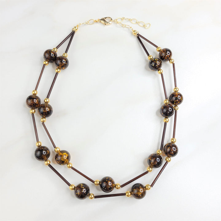 Mobil Two Strand Vintage Necklace