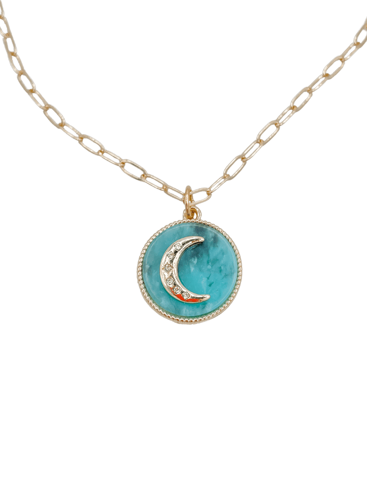 Moon with Crystals Necklace