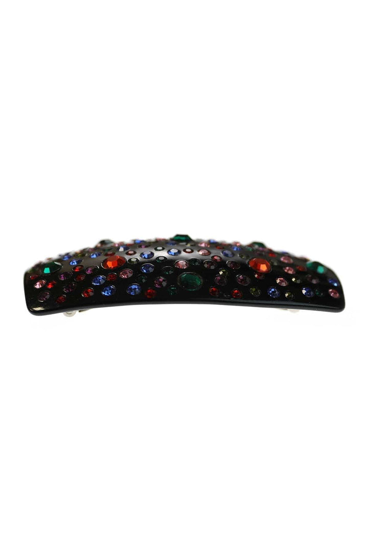 Multi Color Crystals Vintage French Hair Barrette Early 1980s