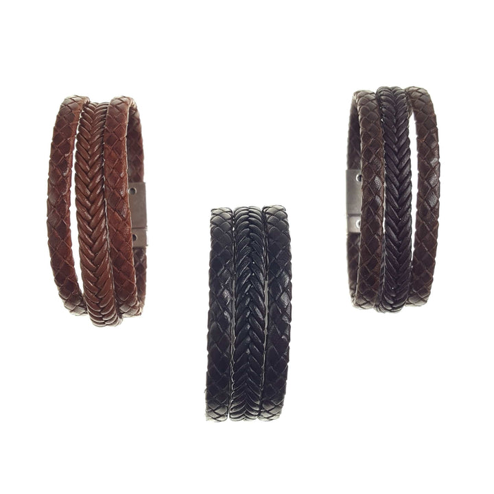 Multi Strand Braided Leather Bracelet