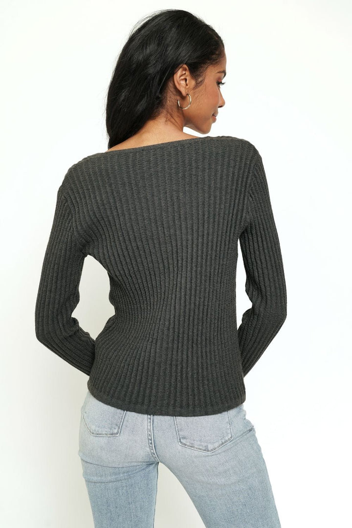 Mystree V-Neck Fitted Button Down Cardigan