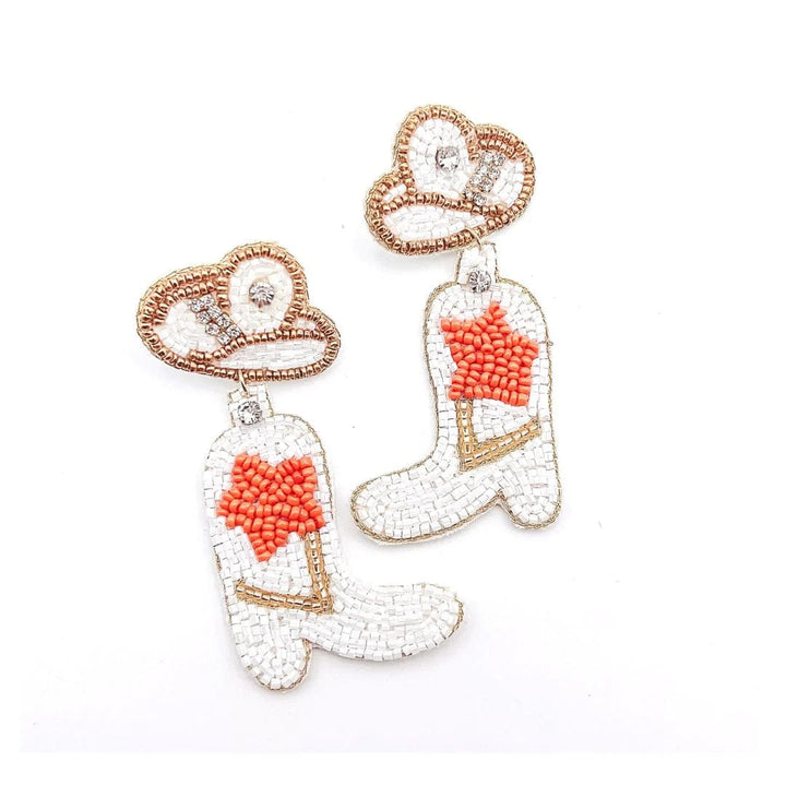 Orange Star Boot Earrings