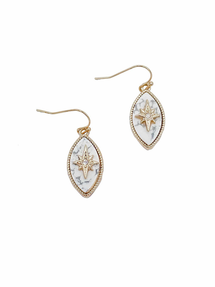 Oval North Star Earrings