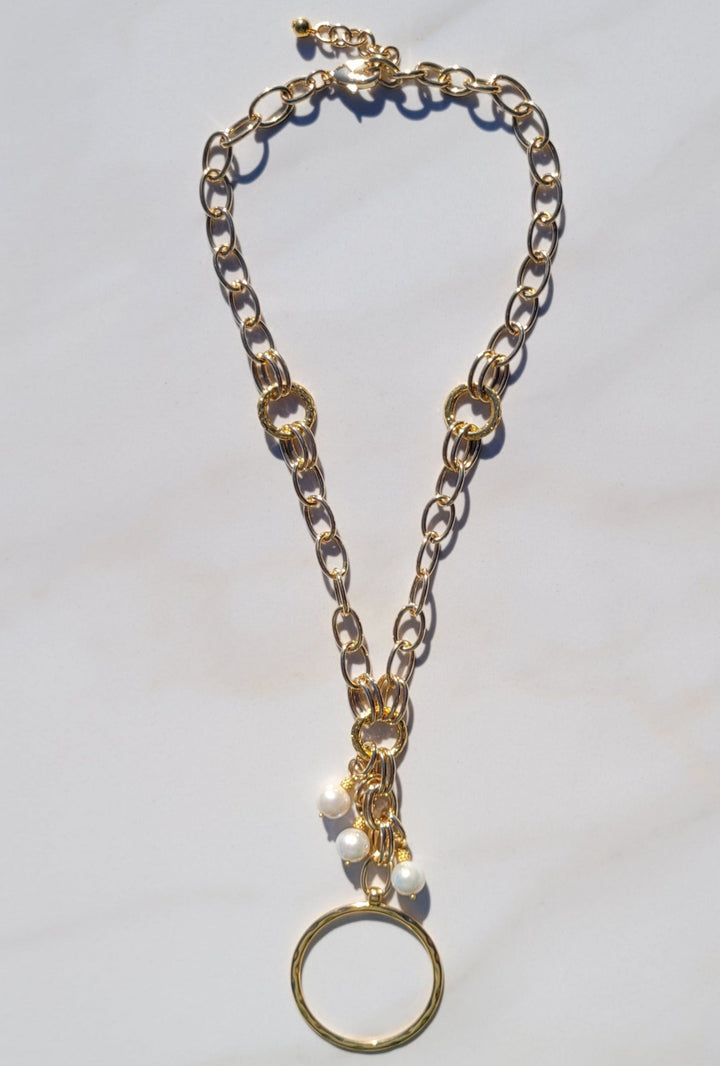Sylvie Gabrielli Pearl Cascade Gold Chain Necklace – jfybrand