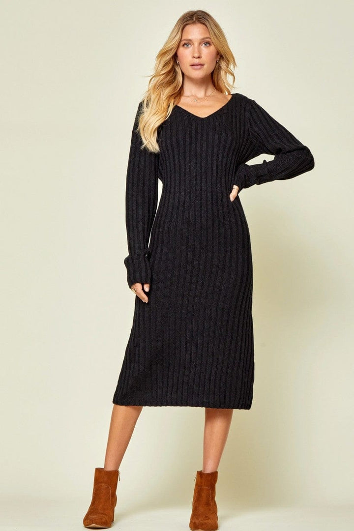 Penelope  sweater ribbed dress with midi length