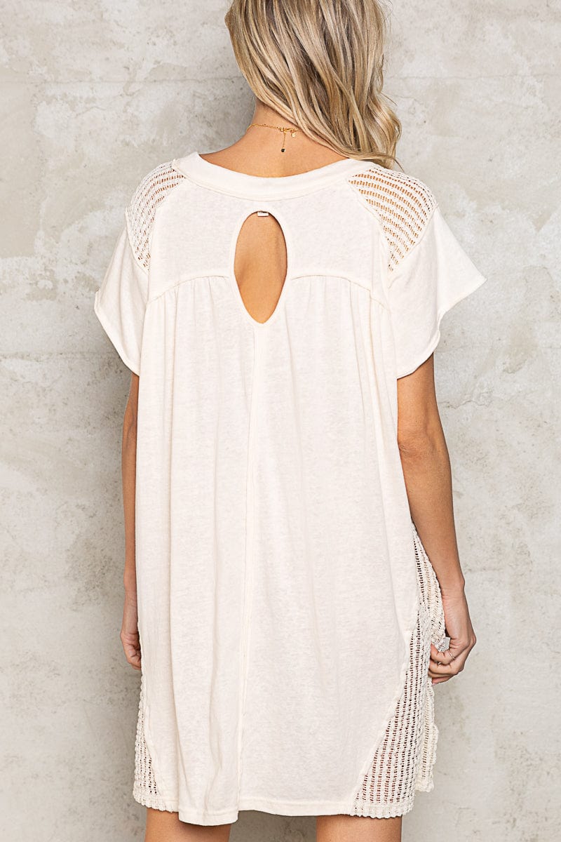 POL Light Relaxed Fit Round Neck Long Shirt