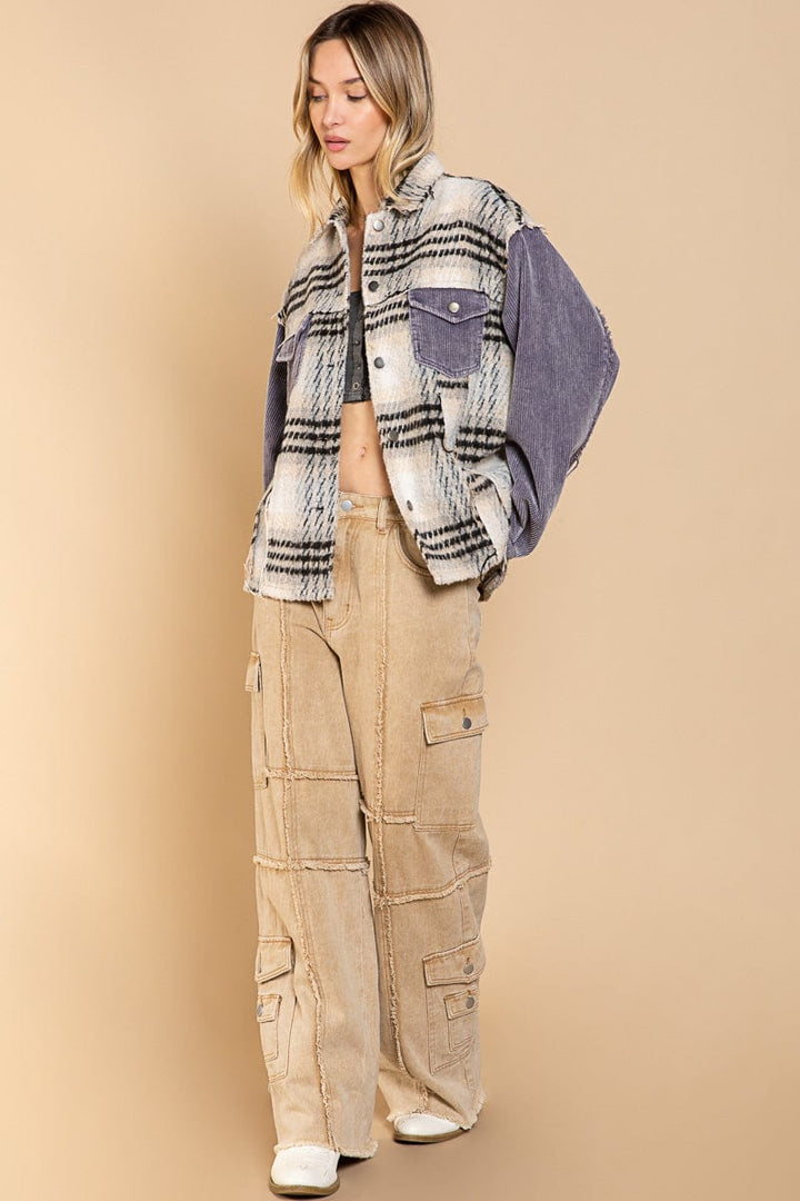 POL Clothing Women's Corduroy Shacket in Small Medium and Large