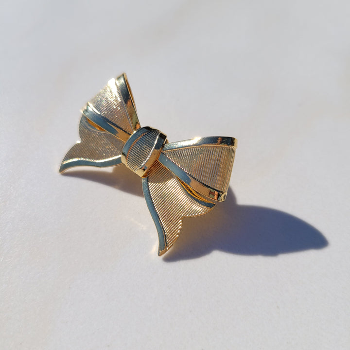 Positively Yours Vintage Gold Bow Pin