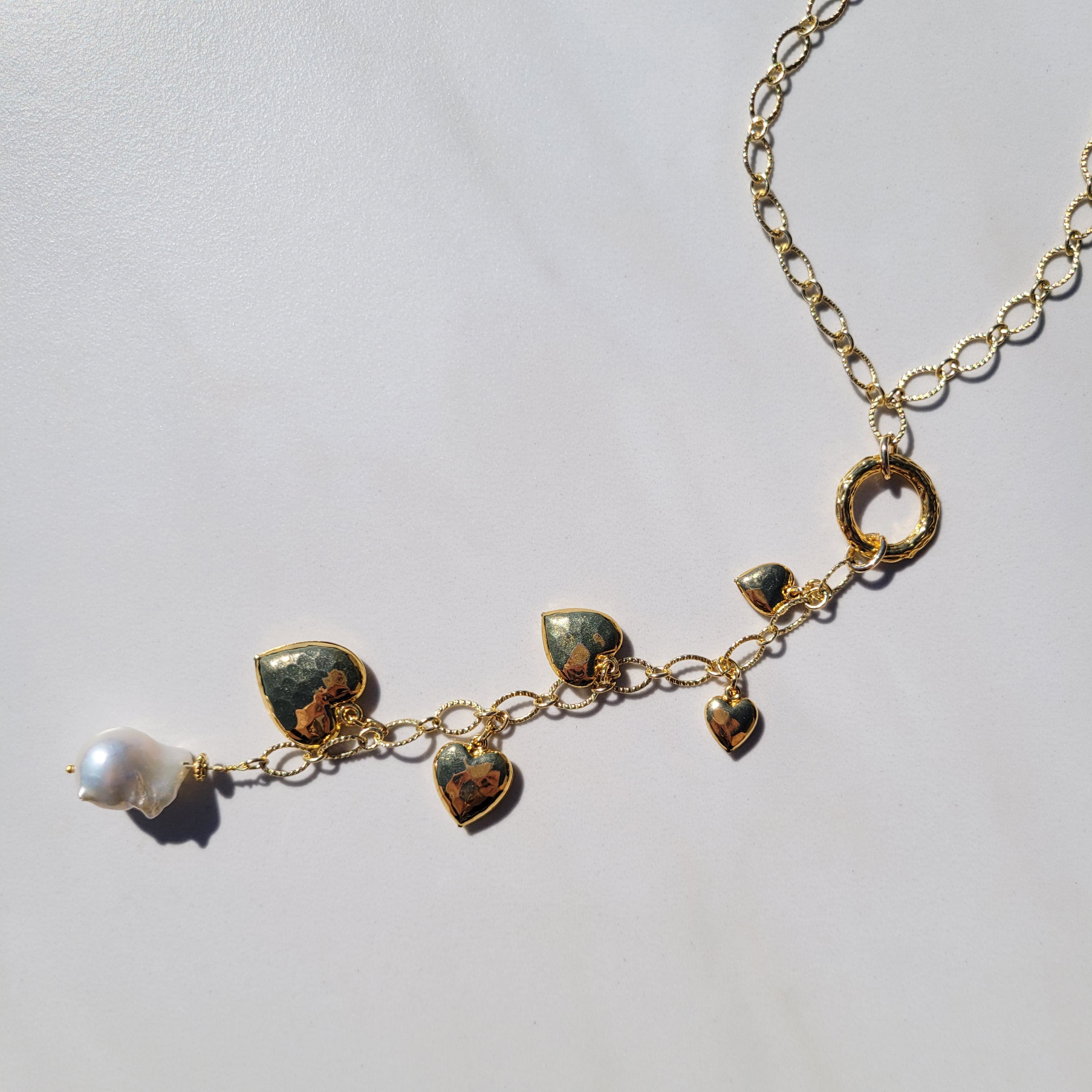 Sylvie Gabrielli Pure Hearts Only Necklace for Women with Baroque Fres