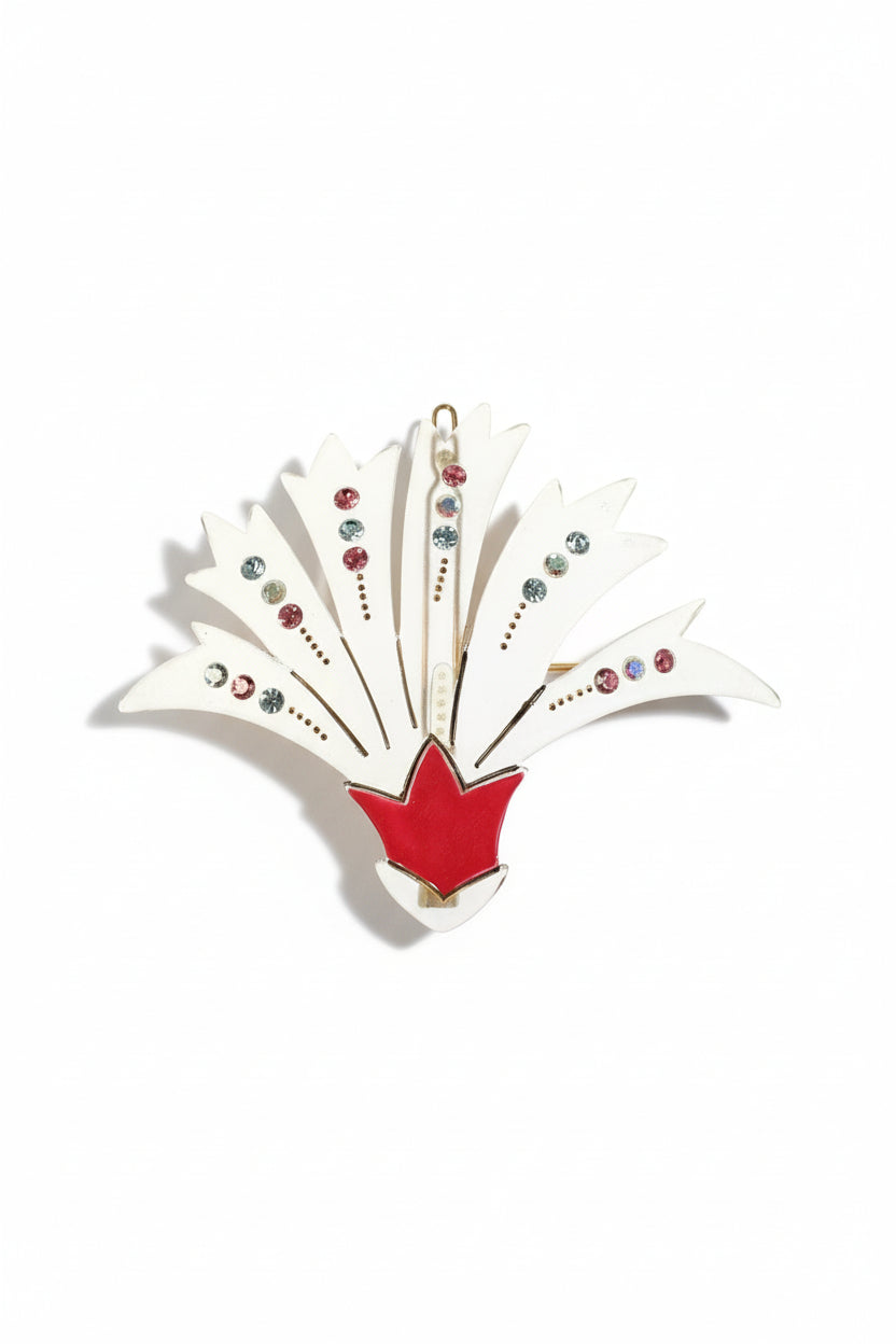 Rare Vintage French Art Deco Fireworks Hair Barrette with  display picture 1