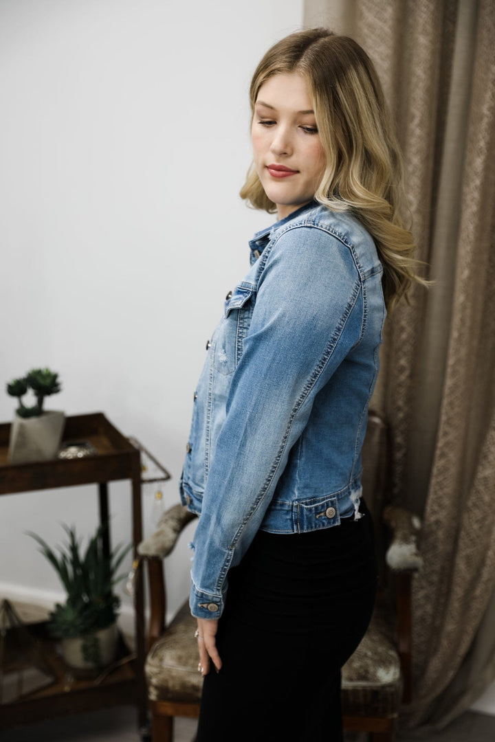 Regular Jacket with Grindings, Sanding, and Destructions