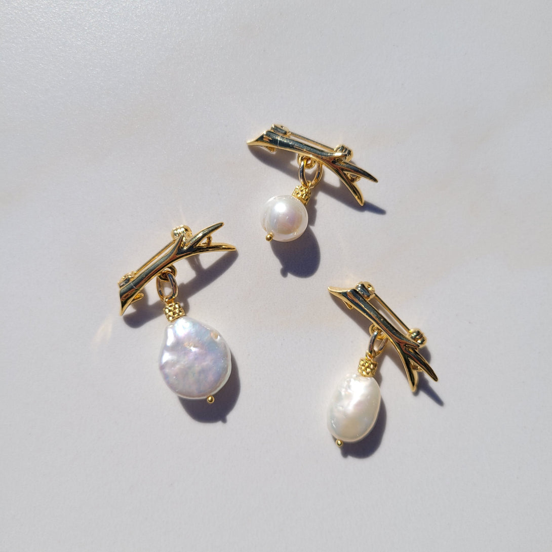 Rhea Silvia Vintage Branch Pearl Pins