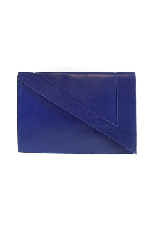 Safi Vintage Blue Diagonal Envelope Clutch