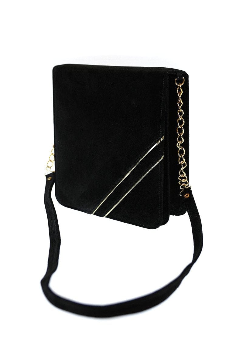 Safi Vintage Gold Stripe Suede Handbag