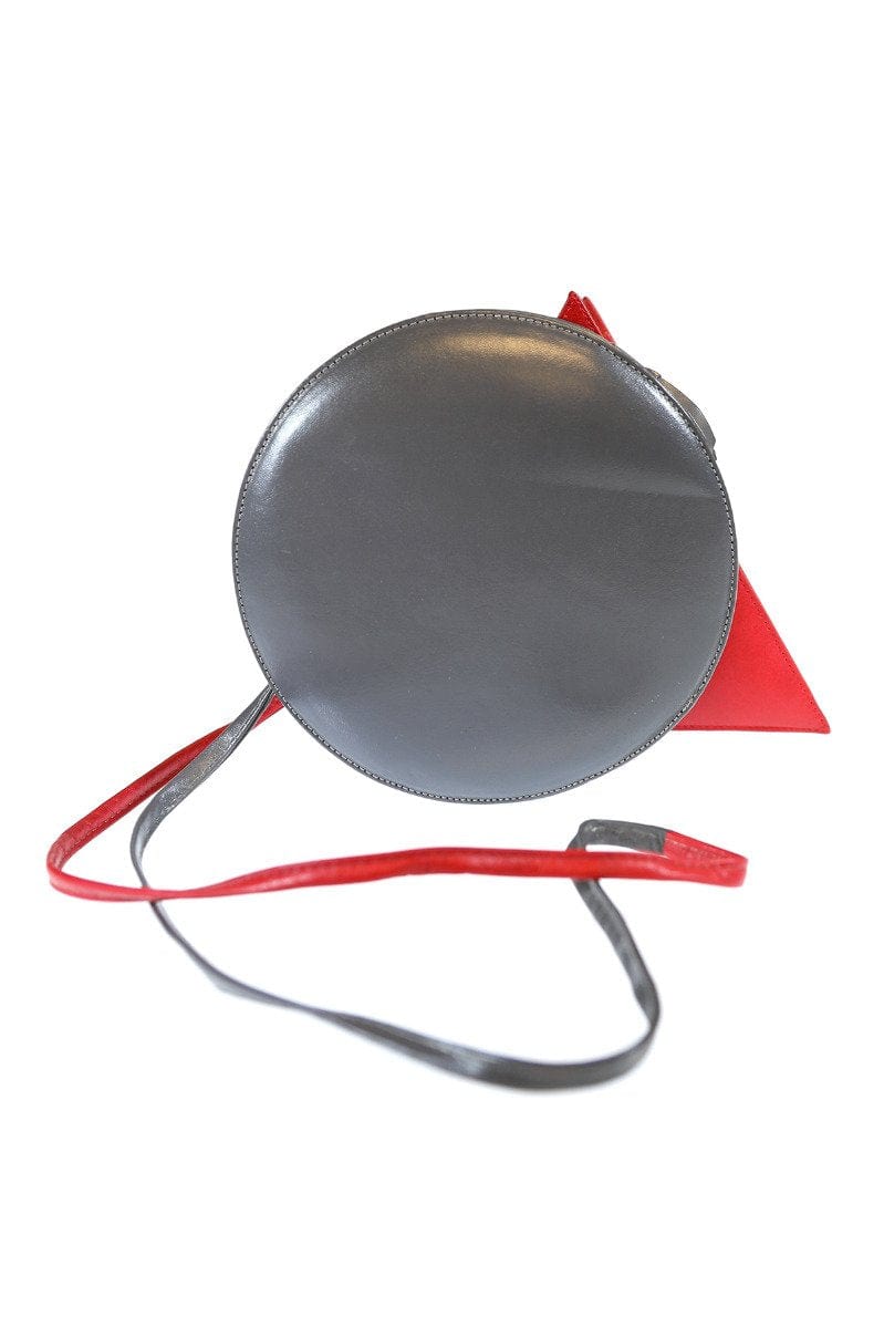 Safi Vintage Red and Grey Triangle Circle Handbag