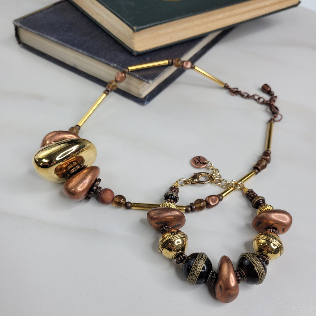 Soleil Necklace Handmade with Vintage Italian Beads to Shine Like the Sun
