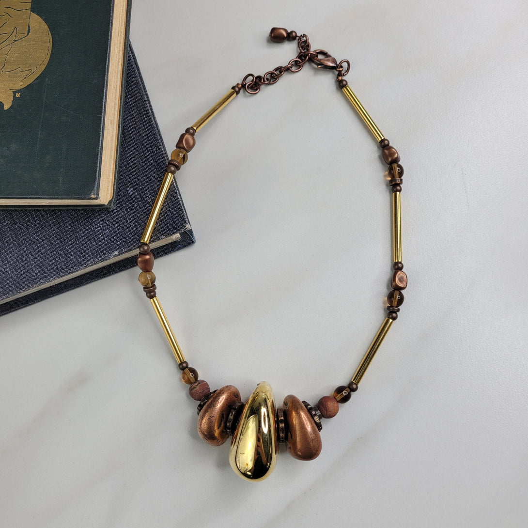 Soleil Necklace Handmade with Vintage Italian Beads to Shine Like the Sun