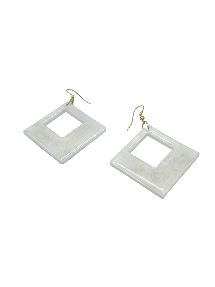 Sparkle Resin Square Earrings