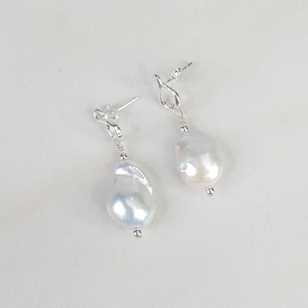 Sterling Silver Earrings with Fresh Water Pearls