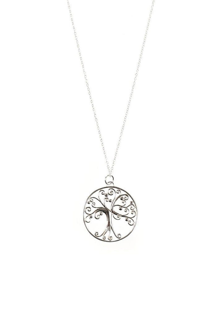 Sterling Silver Large Tree of Life Pendant Ball Chain Necklace