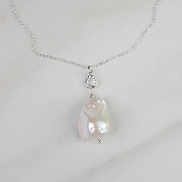 Sterling Silver Necklace with Fresh Water Pearl for Women