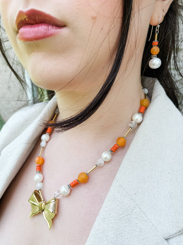 Sylvie Gabrielli Always Joyful Earrings with Genuine Stones and Freshwater Pearls