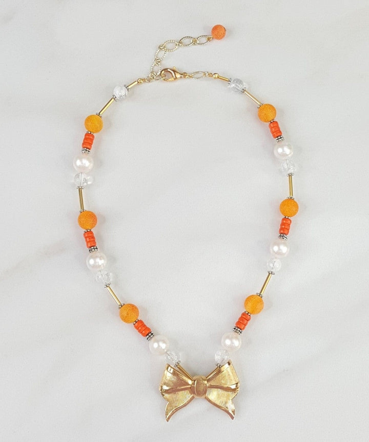 Sylvie Gabrielli Always Joyful Necklace with Vintage Bow and Freshwater Pearls