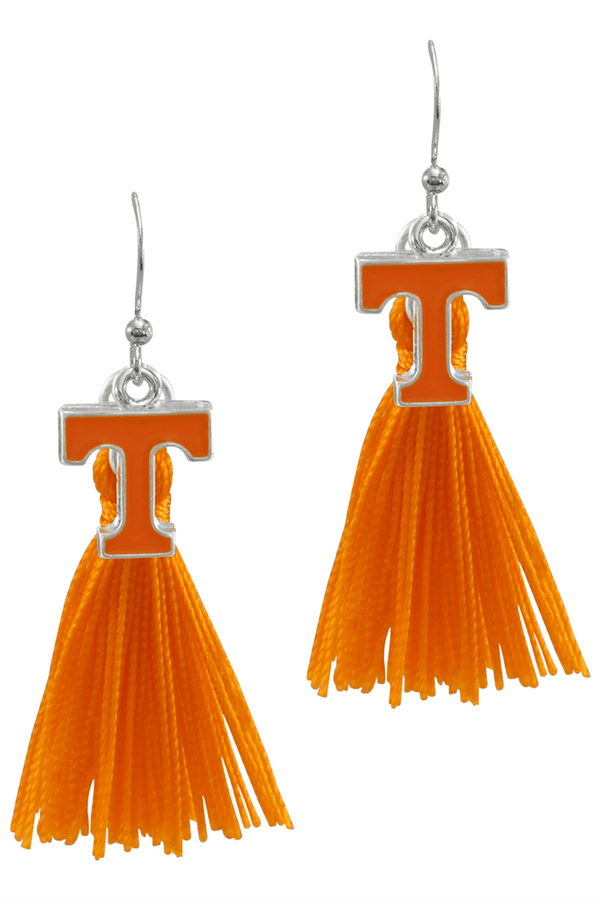 TENNESSEE POWER T EARRING WITH TASSEL