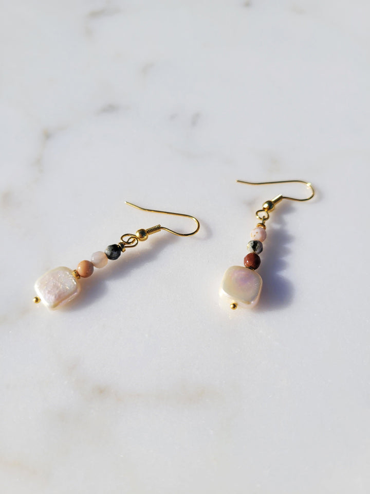 Terra Jasper and Pearl Earrings