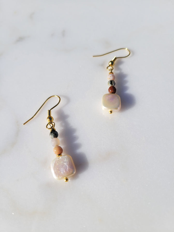 Terra Jasper and Pearl Earrings