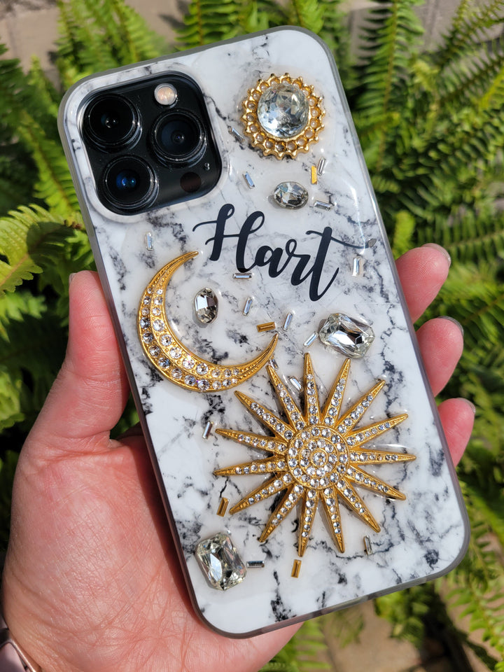 The Sun and Moon Swarovski Crystal Handmade Phone Case