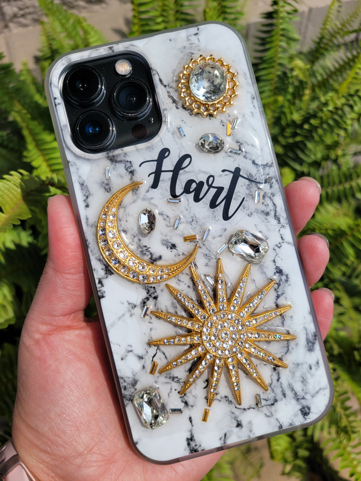 The Sun and Moon Swarovski Crystal Handmade Phone Case