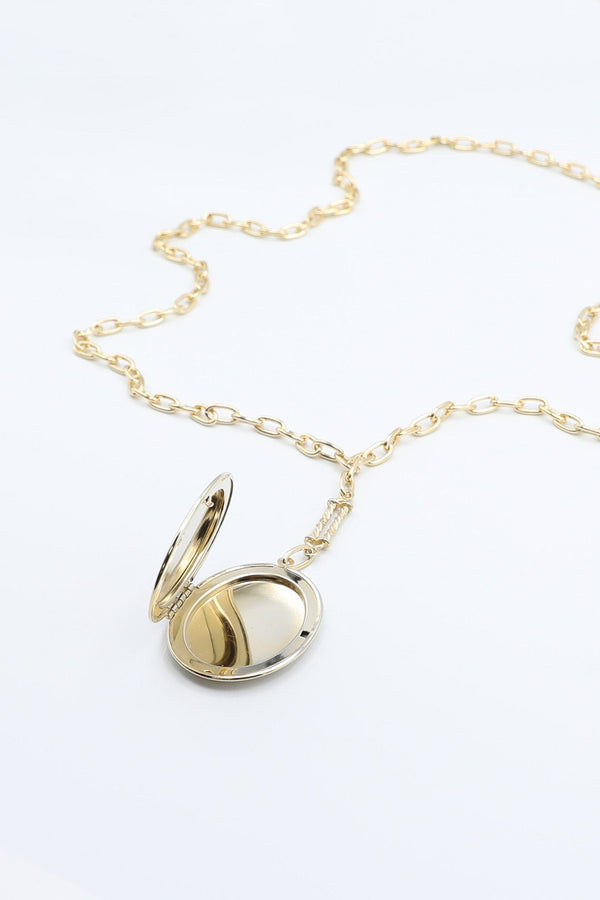 Timeless Locket Necklace on Long Gold Chain