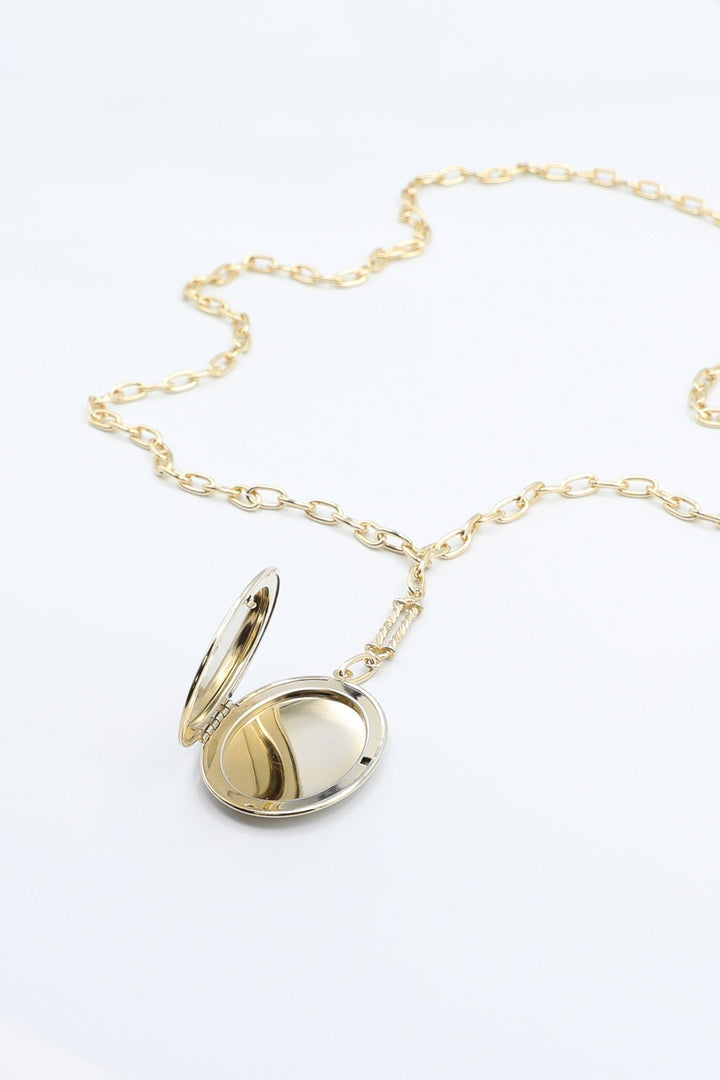 Timeless Locket Necklace on Long Gold Chain