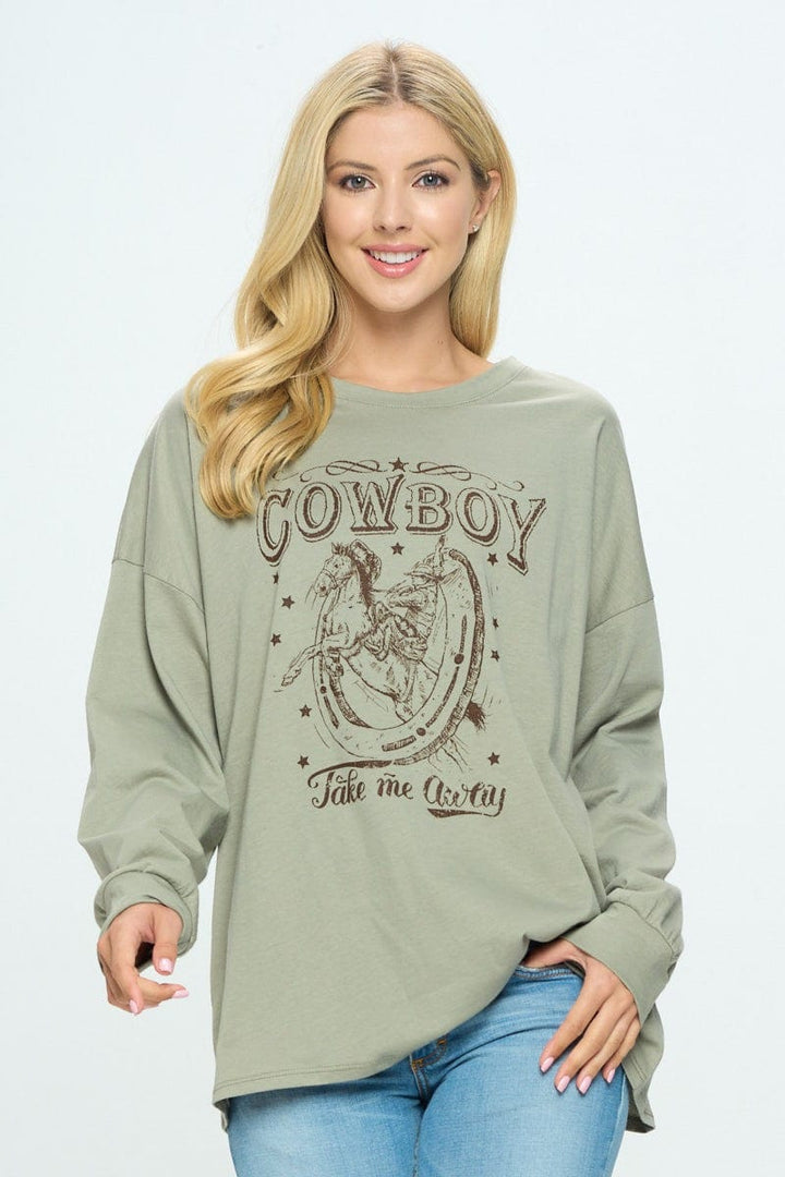 Tres Bien "Cowboy Take Me Away" Graphic Sweatshirt