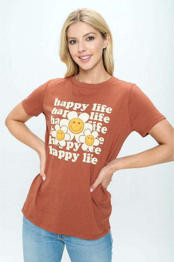 Tres Bien Happy Life Daisy Graphic Top