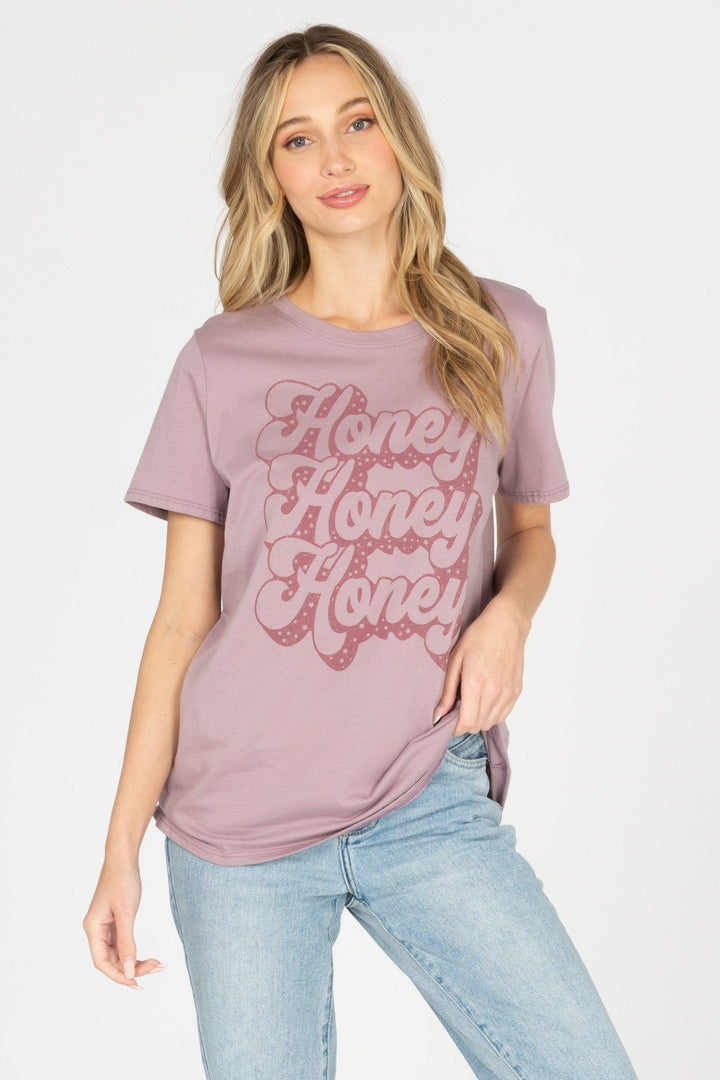 Tres Bien "Honey Honey Honey" Graphic Top 100% Cotton