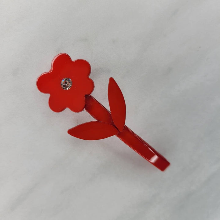 Vintage Buch + Deichmann Crystal Flower Hair Barrette
